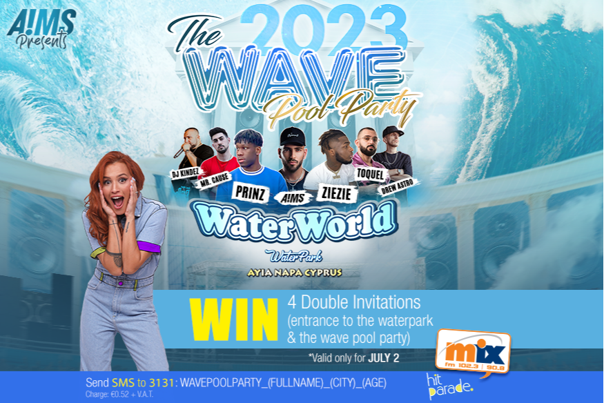 Enter to win invitations for Water World Wave Party Mix FM Radio Cyprus